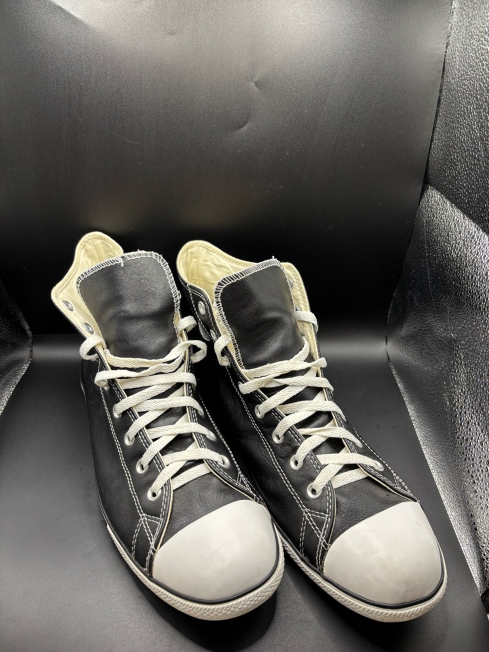 Converse Chuck Taylor All Star Leather High Top Sneakers Black & White Men’s 13